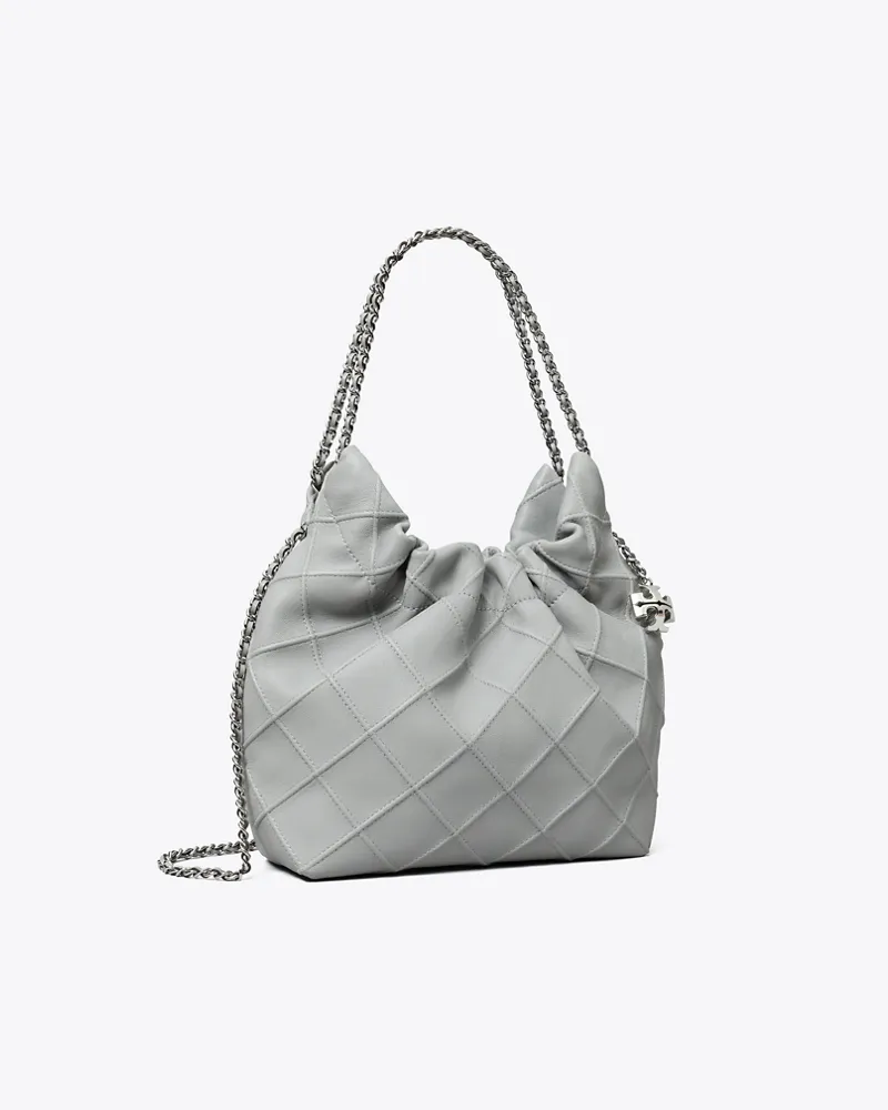 Tory Burch Damen Fleming Mini Bag mit Tunnelzug Gray