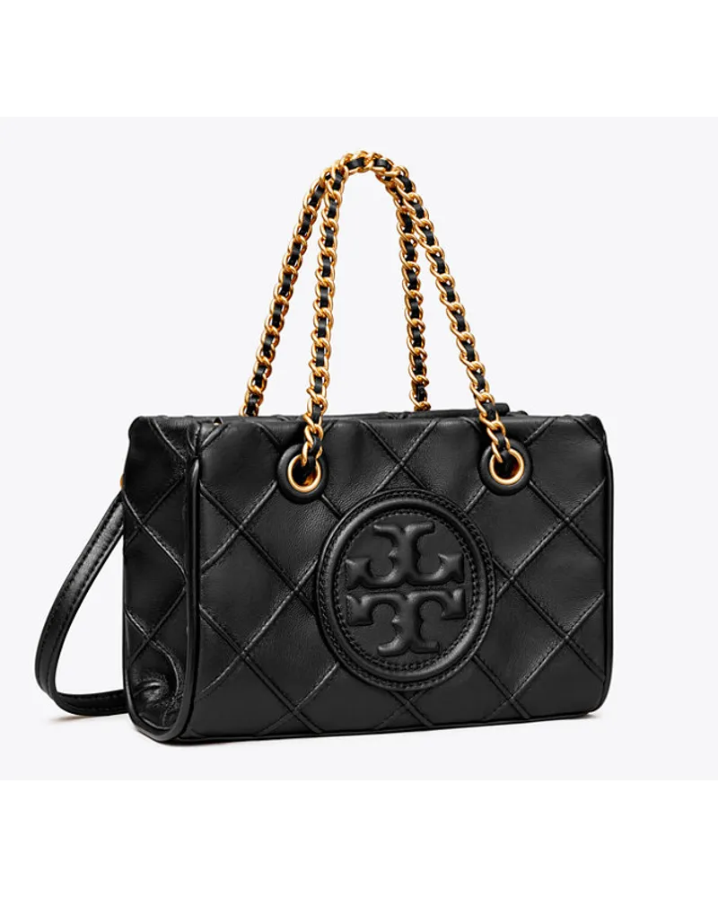 Tory Burch Mini Fleming Soft Chain Tote Black