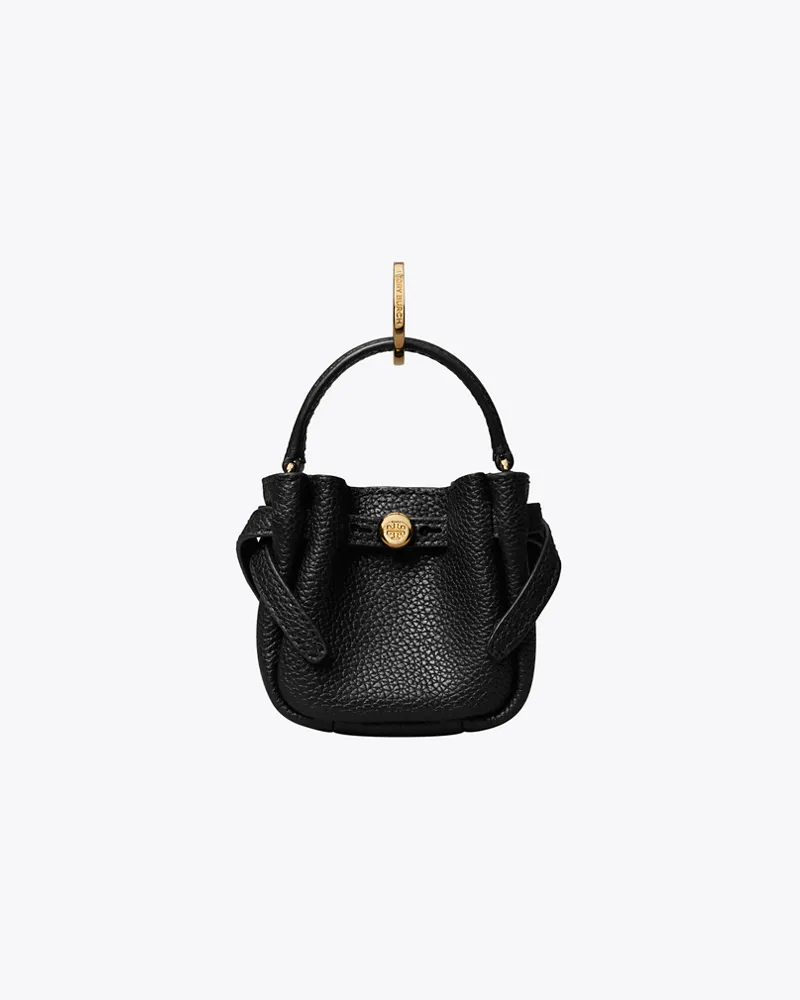 Tory Burch Damen Romy Bucket Bag mit Anhänger Black