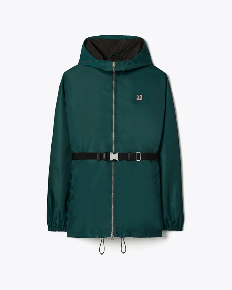 Tory Burch Damen Nylon Zip Anorak Lagoon