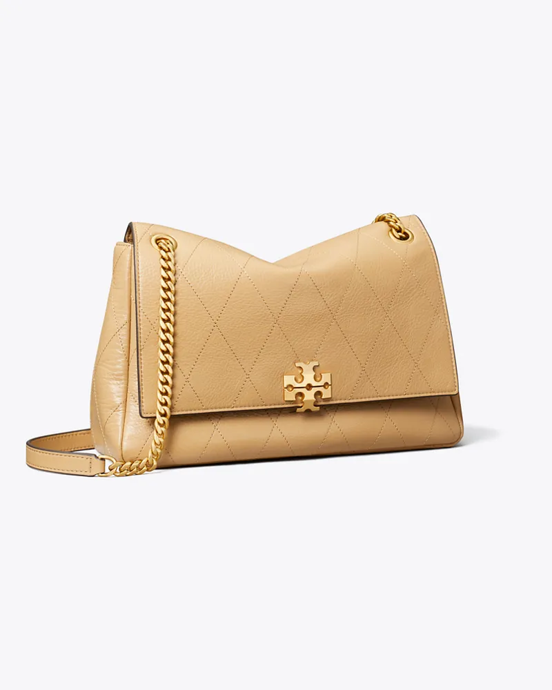 Tory Burch Damen Gesteppte Charlie Schultertasche Pecan