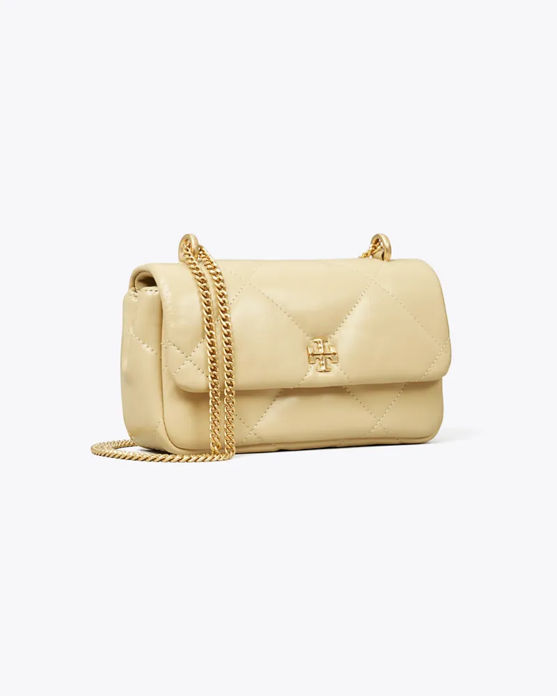 Tory Burch Damen Mini Kira Tasche mit Umschlag und Rautensteppung Vanilla