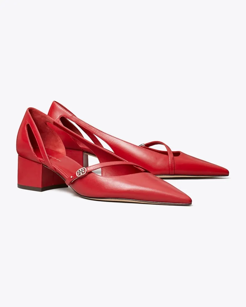 Tory Burch Damen D'Orsay Pumps mit Doppel-T-Schnalle Tory