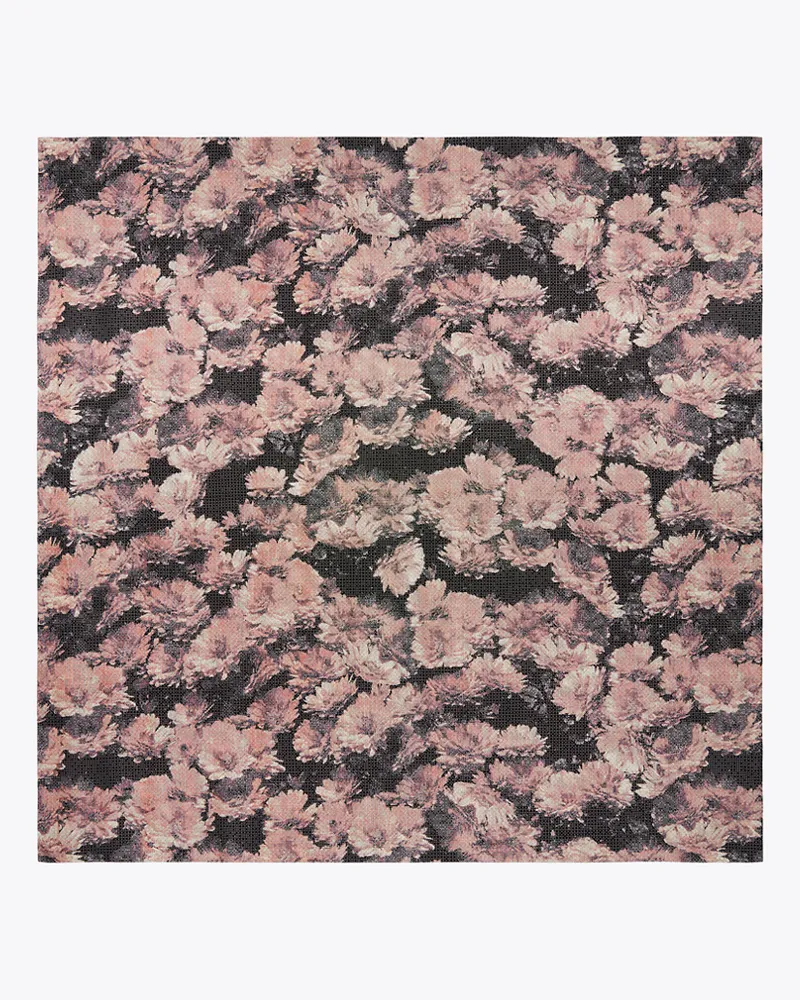 Tory Burch Damen Quadratisches Seidentuch mit Pixelblumen Pixel