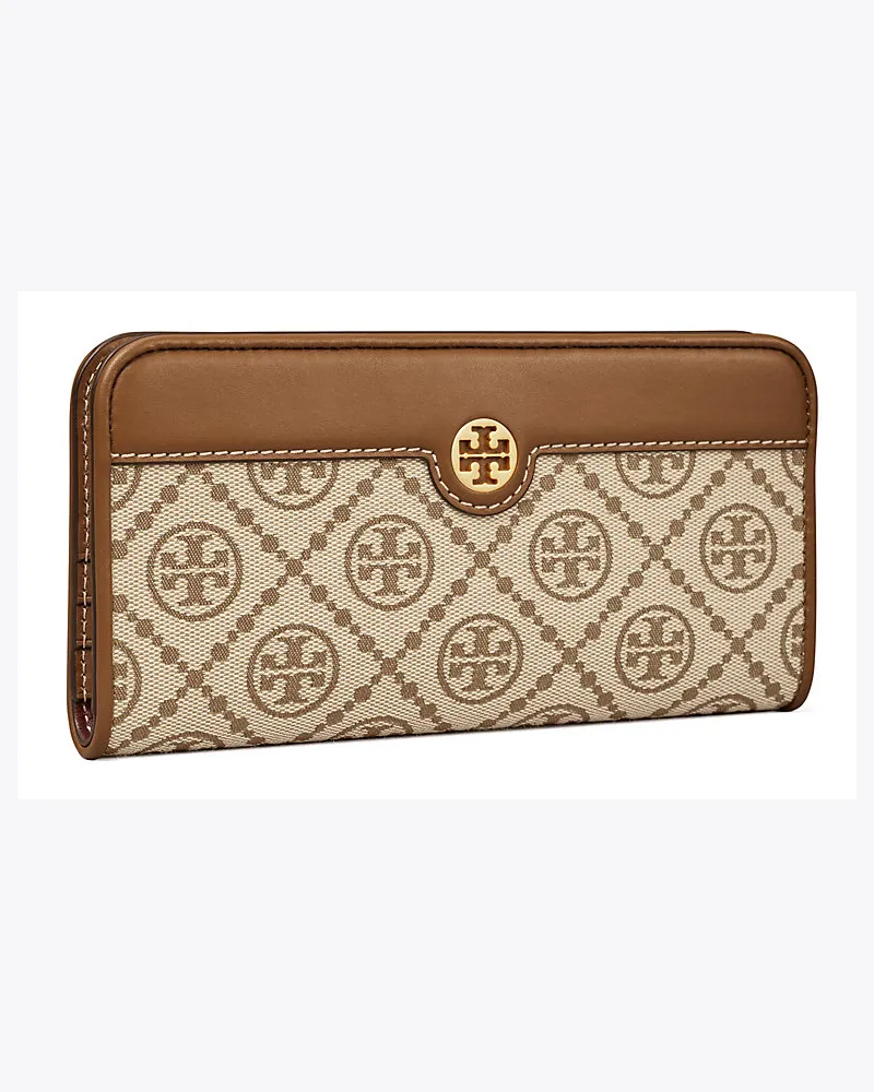 Tory Burch Schmale Geldbörse Aus Jacquard Mit T-Monogramm Und Reißverschluss 