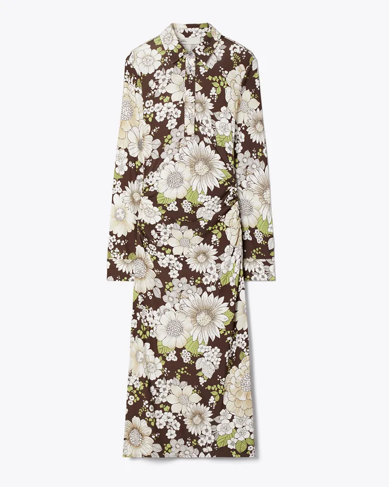 Tory Burch Bedrucktes Kleid aus Viskose Brown