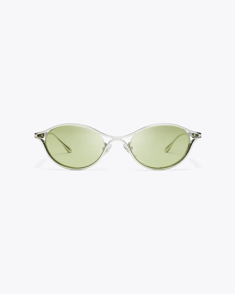 Tory Burch Damen Deco Runway Sonnenbrille Silver