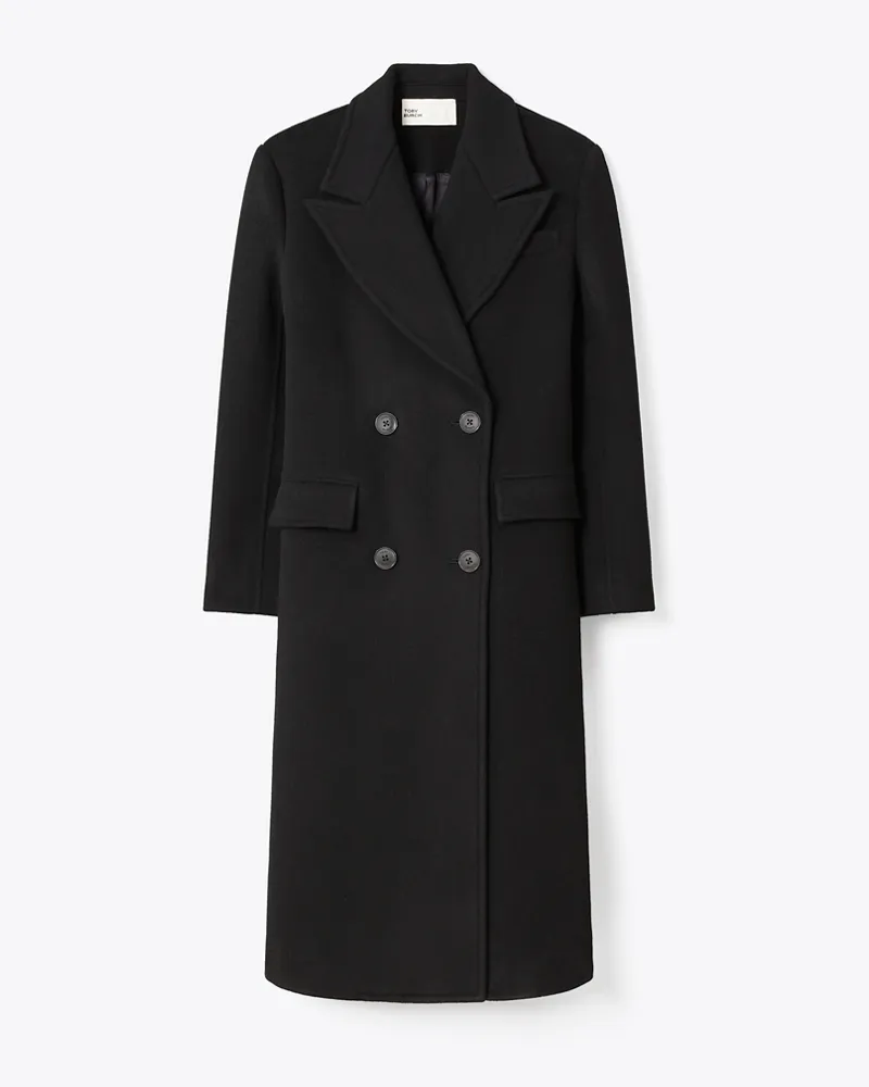 Tory Burch Zweireihiger Wollmantel Black