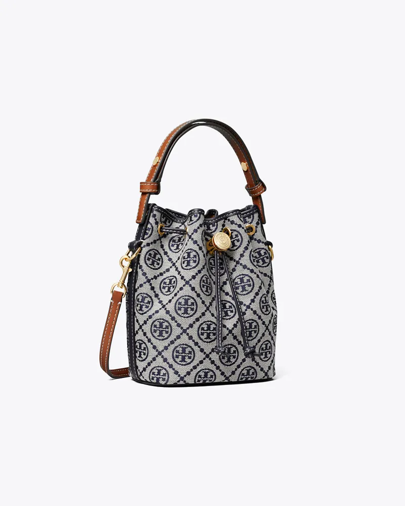 Tory Burch Damen Mini Bucket Bag mit T-Monogramm Tory