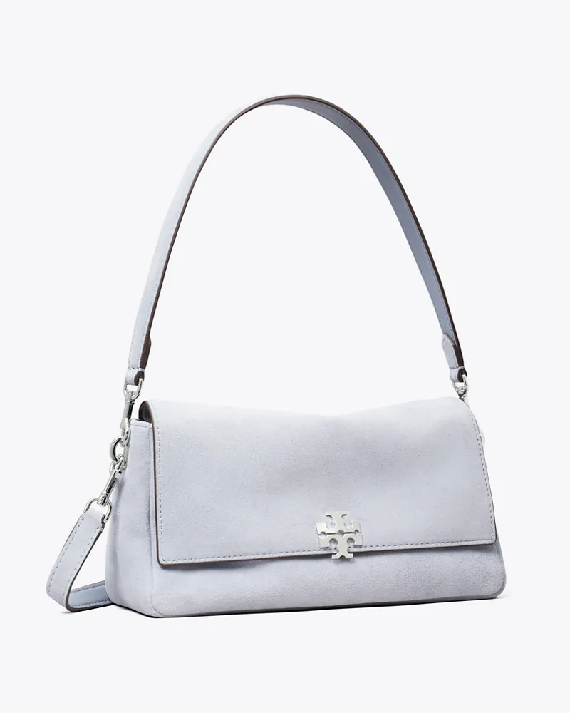 Tory Burch Damen Kleine Charlie Schultertasche aus Wildleder Light