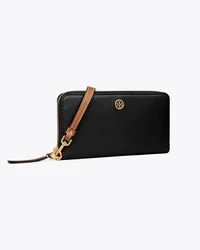 Tory Burch Robinson Pebbled Zip Continental Wallet Black