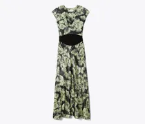 Damen Bedrucktes Viskosekleid mit U-Ausschnitt