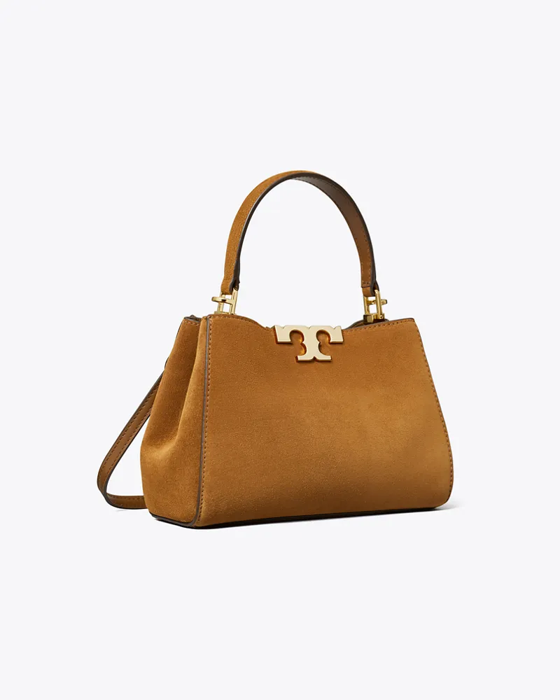 Tory Burch Damen Mini Eleanor Henkeltasche aus Wildleder Cognac