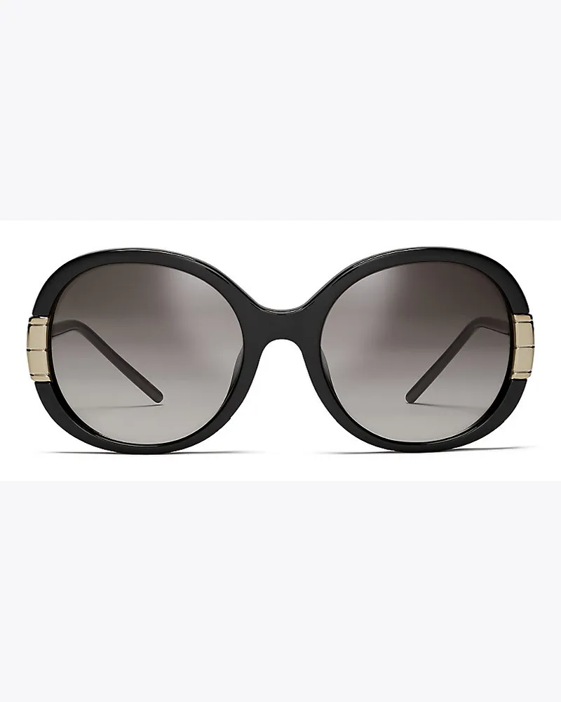 Tory Burch Single T Oval Sunglasses Black