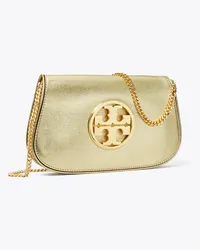 Tory Burch Reva Metallic Clutch Gold