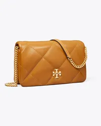 Tory Burch Kira Diamond Quilt Chain Wallet Tan