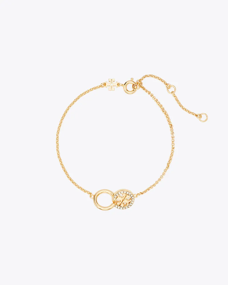 Tory Burch Damen Icon Pavé-Gliederarmband mit ineinandergreifenden Elementen Tory