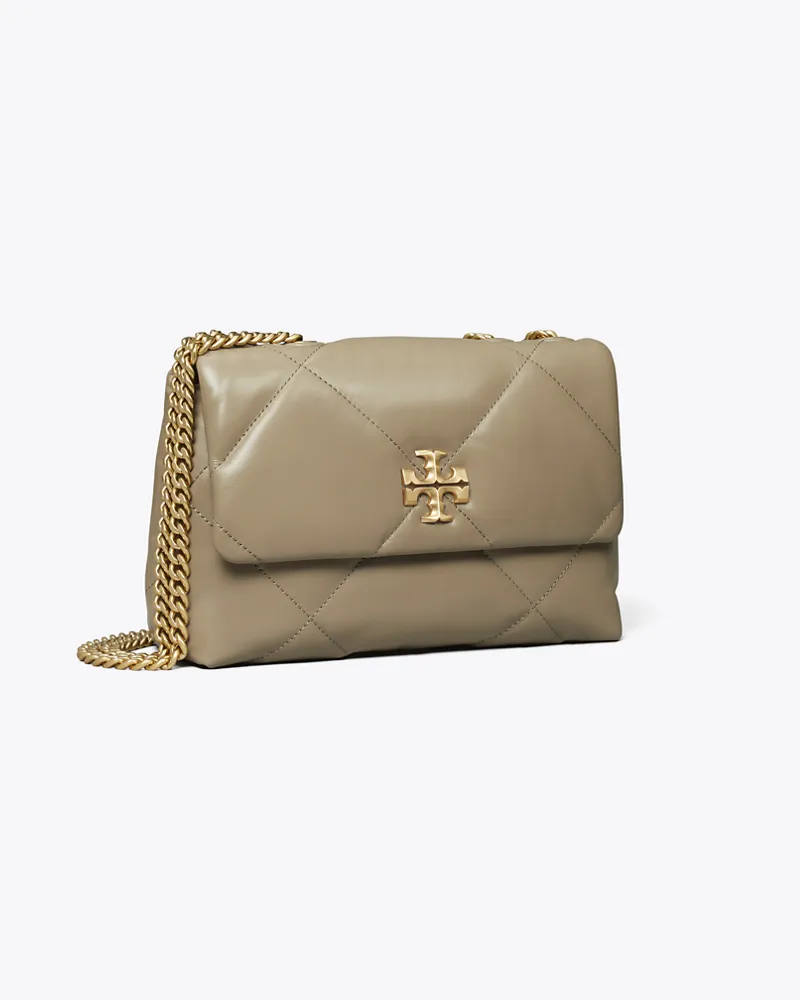 Tory Burch Damen Kleine, wandelbare Kira Schultertasche mit Rautensteppung Taupe
