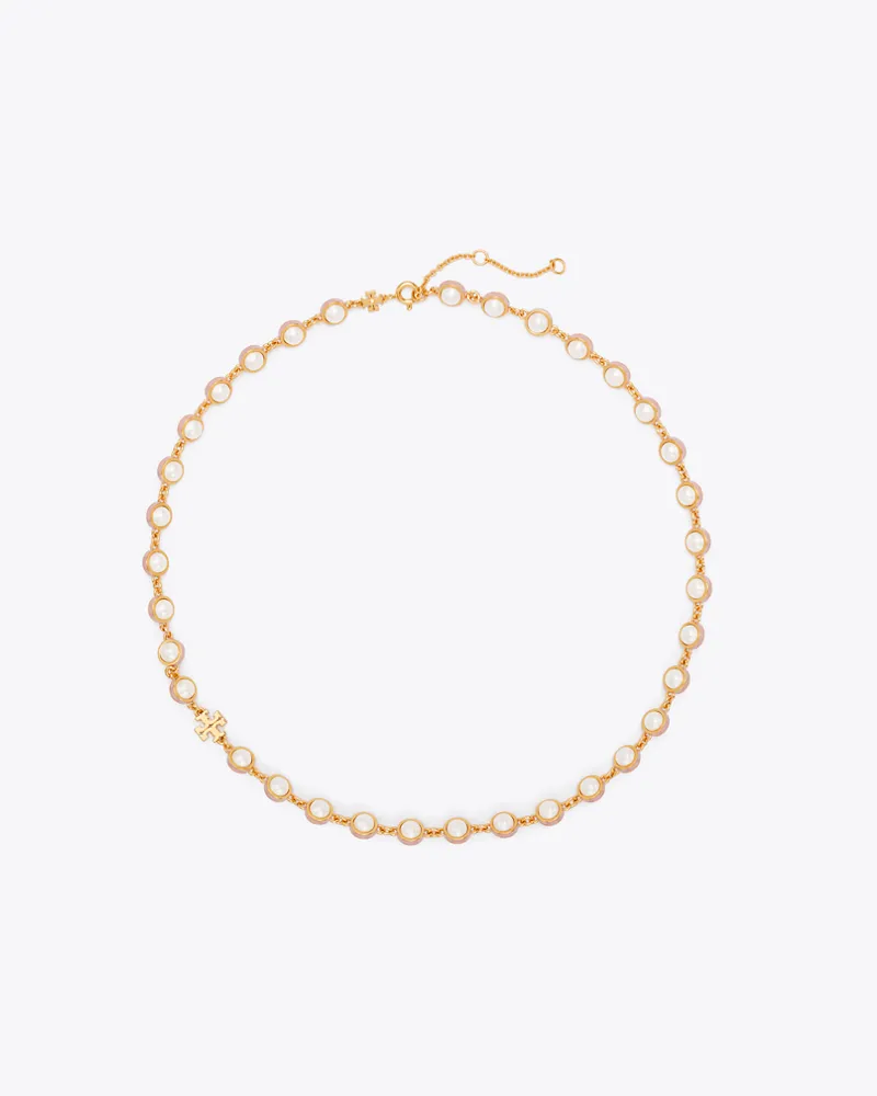 Tory Burch Damen Moondance Pearl Necklace Light