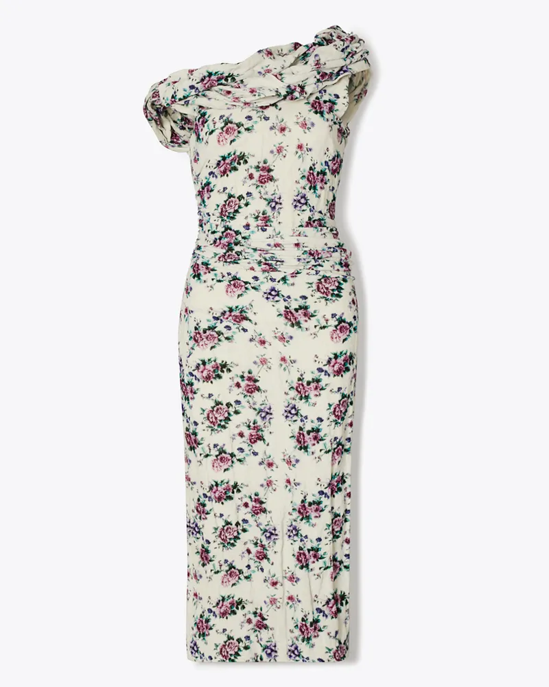 Tory Burch Damen Twisted Cotton Velvet Dress Purple