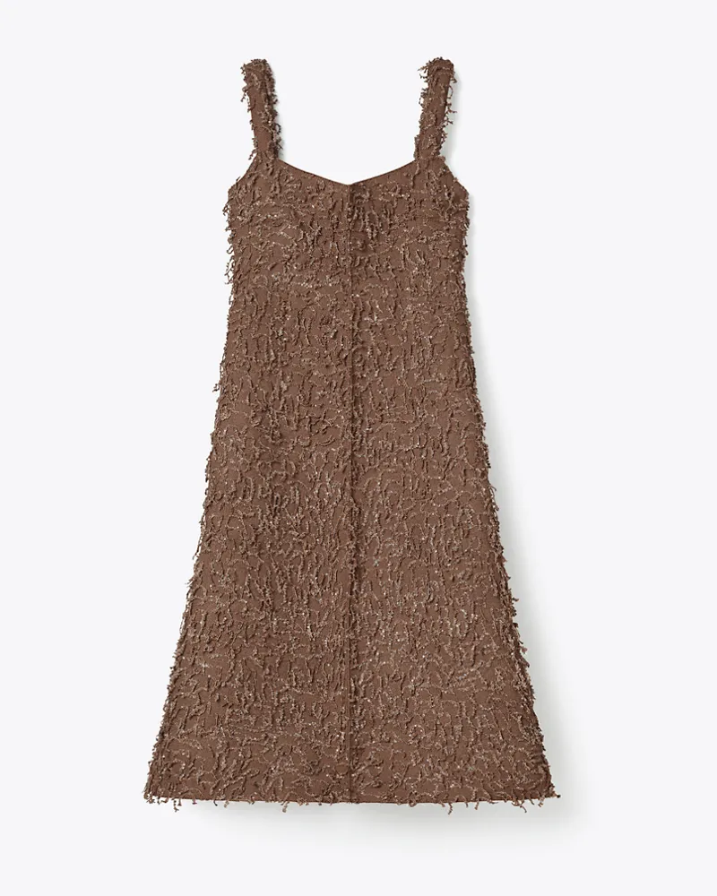 Tory Burch Damen Tankkleid mit Paillettenfransen Stone