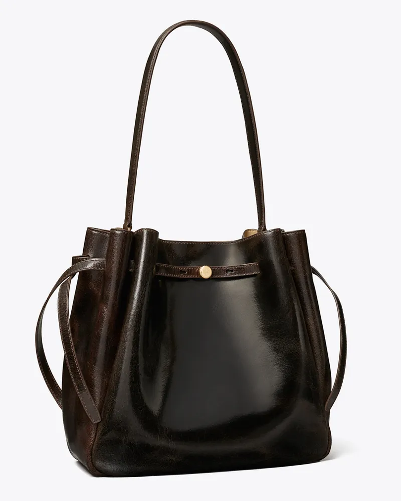 Tory Burch Large Romy Distressed Bucket Bag Dark