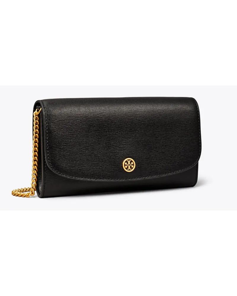 Tory Burch Robinson Chain Wallet Black