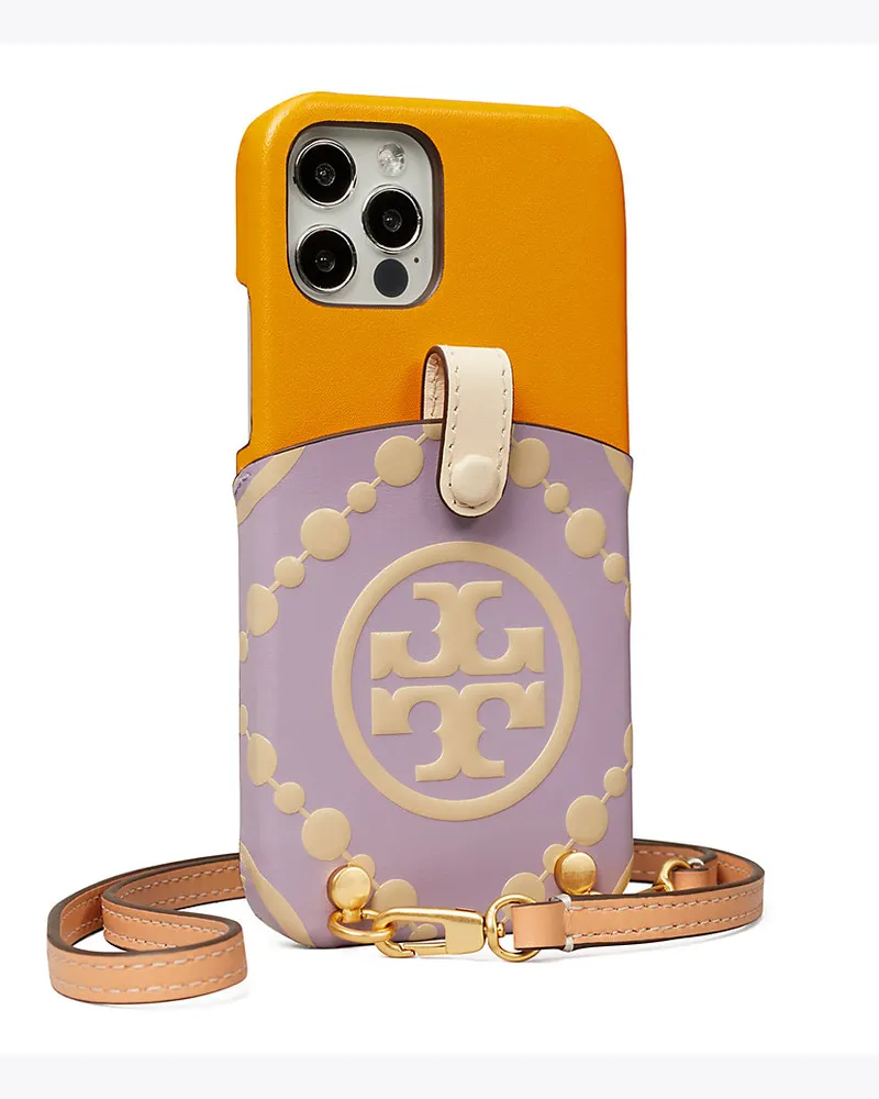 Tory Burch Geprägte Crossbody Bag Für Smartphones Mit T-Monogramm Thistle