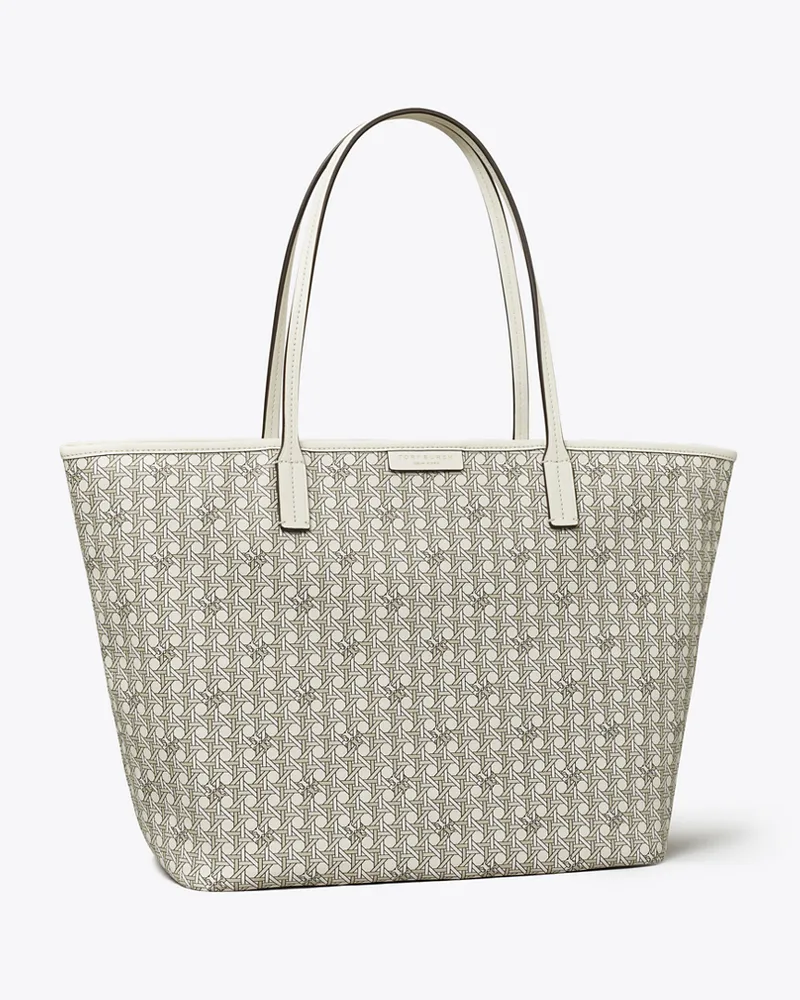 Tory Burch Damen Ever-Ready Tote Bag mit Reißverschluss in Weiß New