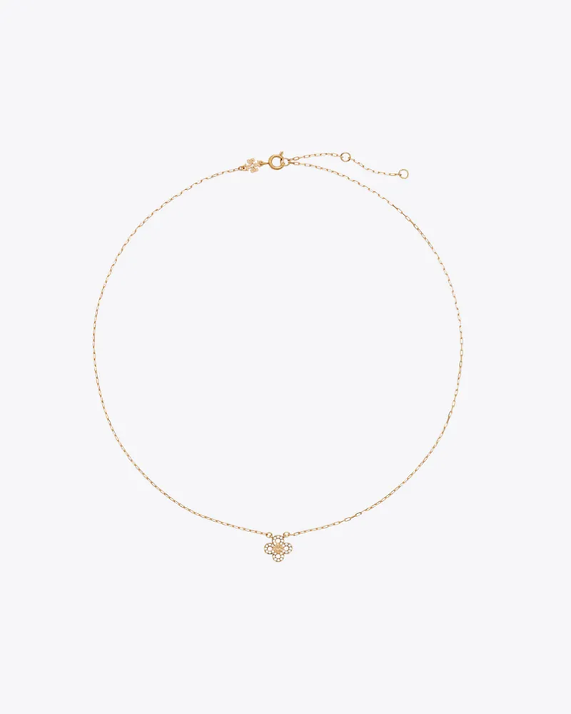 Tory Burch Forget Me Not Halskette mit Pavé-Anhänger Tory