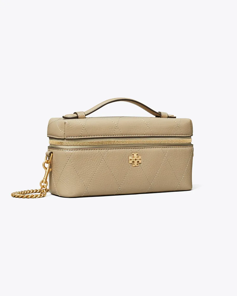 Tory Burch Gesteppte Charlie Kosmetiktasche im Querformat Soft