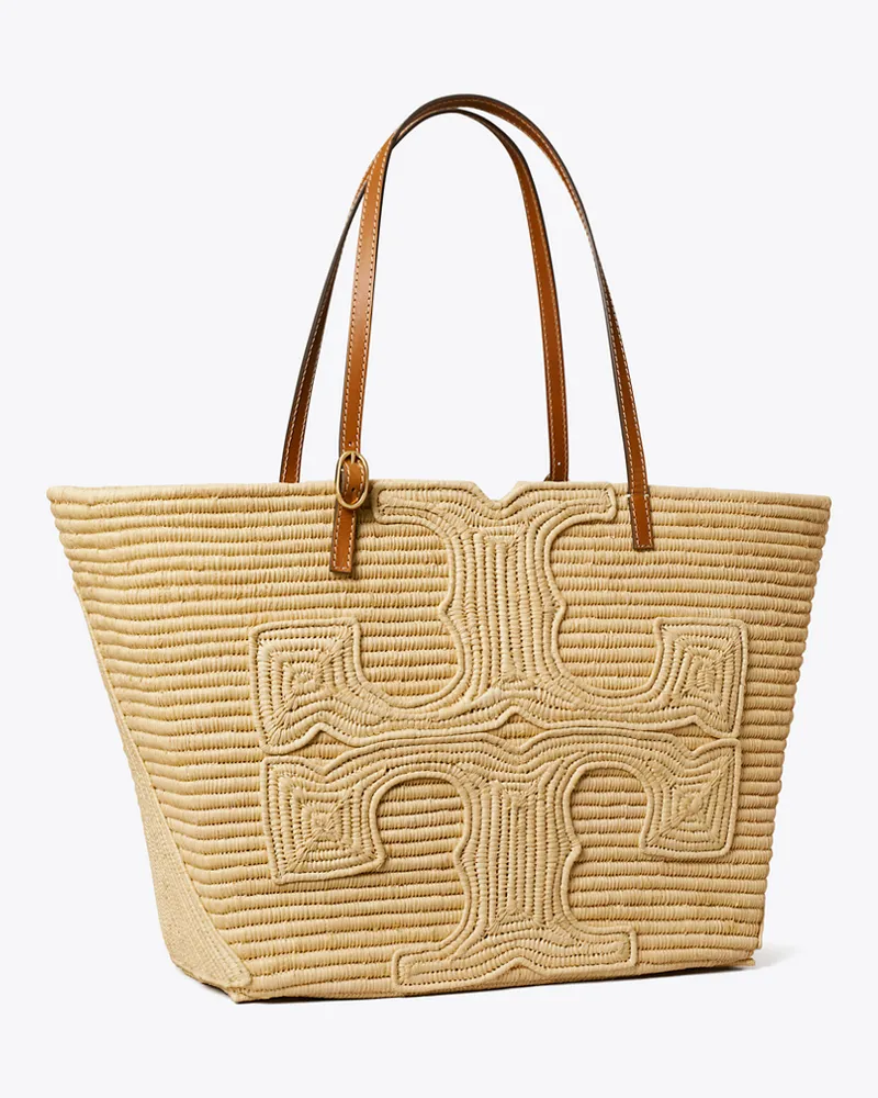 Tory Burch Damen Large Ella Structured Raffia Tote Natural