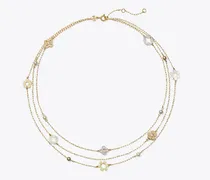 Damen Dreireihige Forget Me Not Halskette