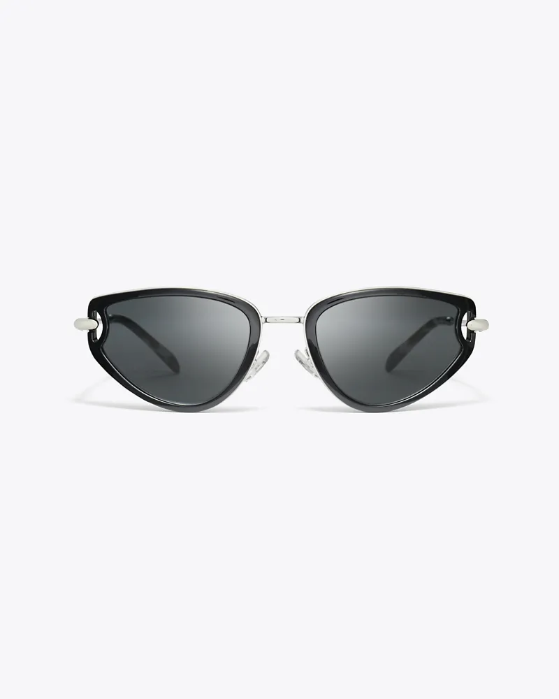 Tory Burch Damen Pierced Cat-Eye Sunglasses Black