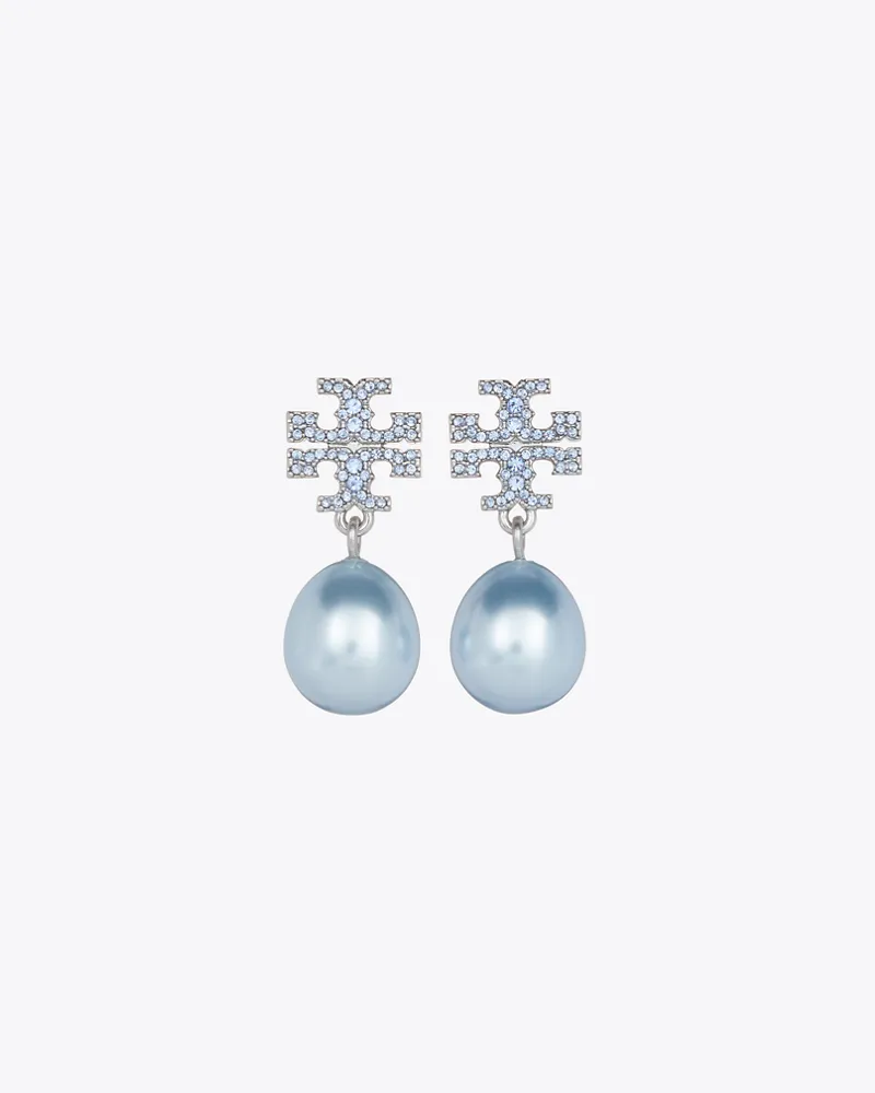 Tory Burch Damen Moondance Pearl and Pavé Drop Earring Tory