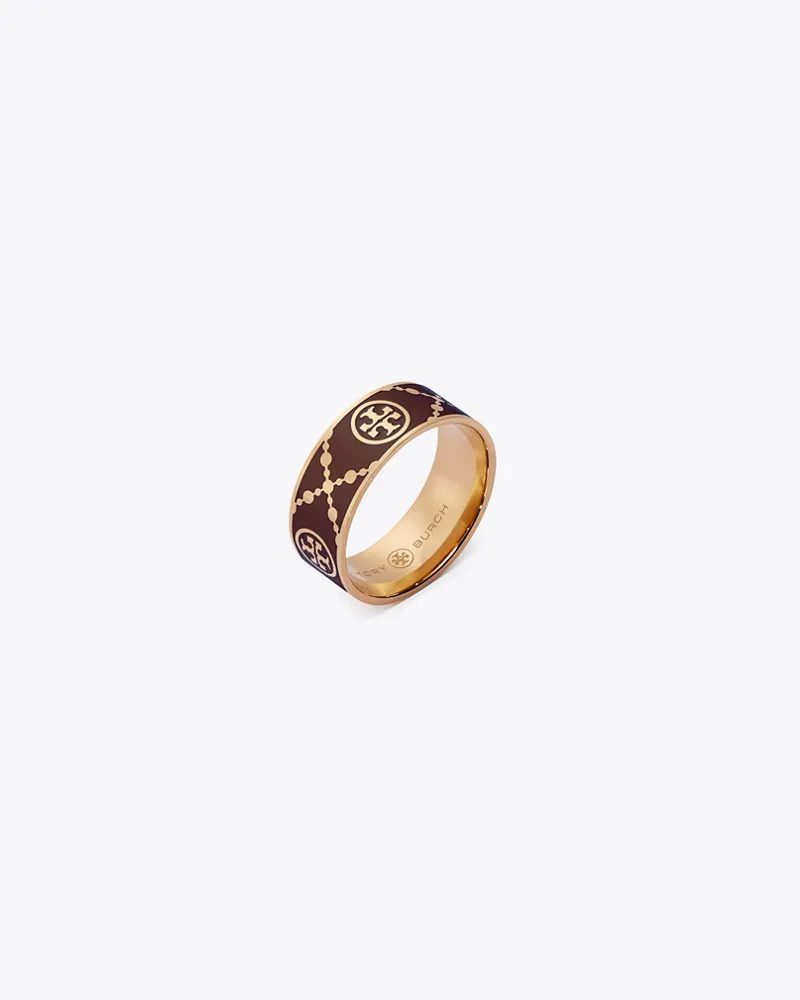 Tory Burch Damen Icon Emaille-Ring mit T-Monogramm Rose