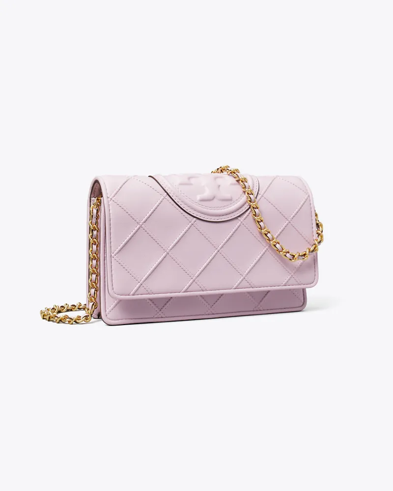Tory Burch Damen Weiche Fleming Geldbörse mit Kettenriemen Pale