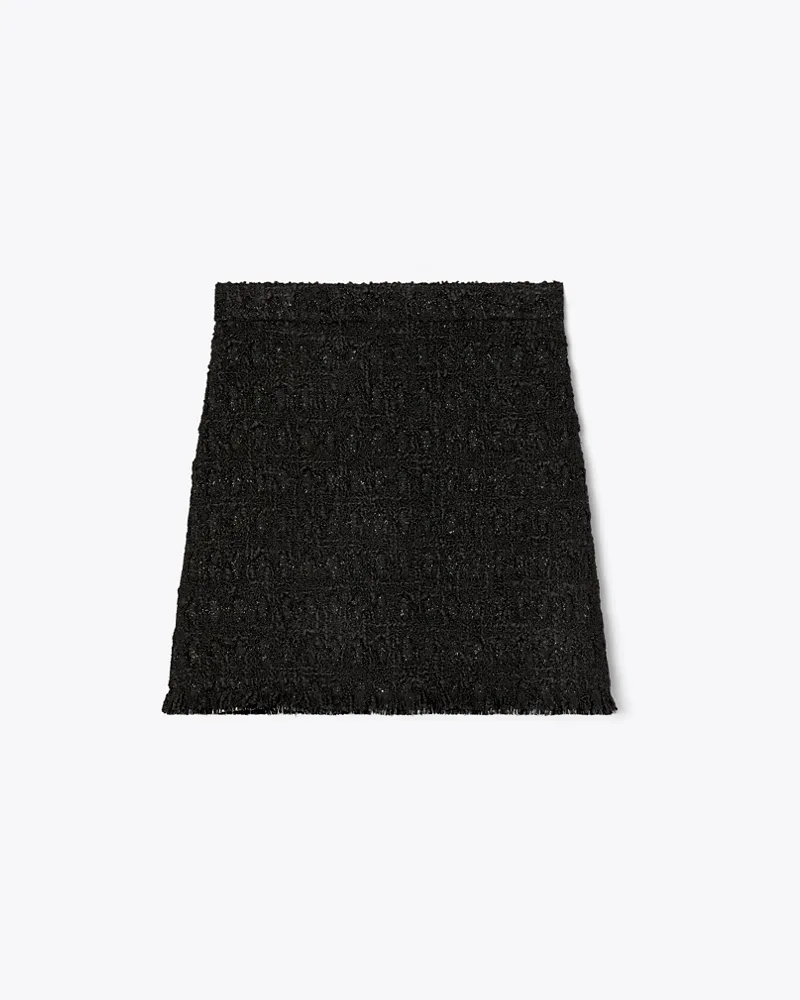 Tory Burch Damen Tinsel Tweed Minirock Black