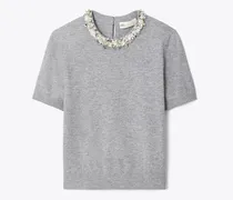 Damen Kurzarmpullover aus Wolle mit Pailletten