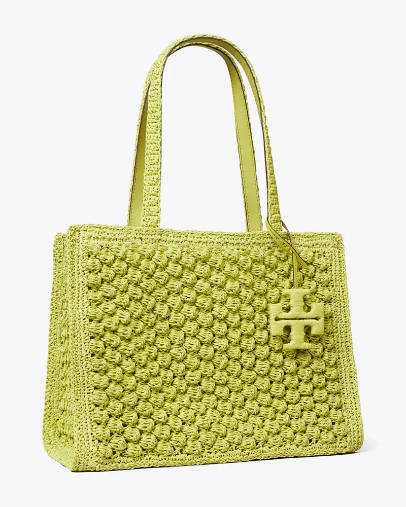 Tory Burch Damen Small Ella Hand-Crocheted Popcorn Tote Citrus