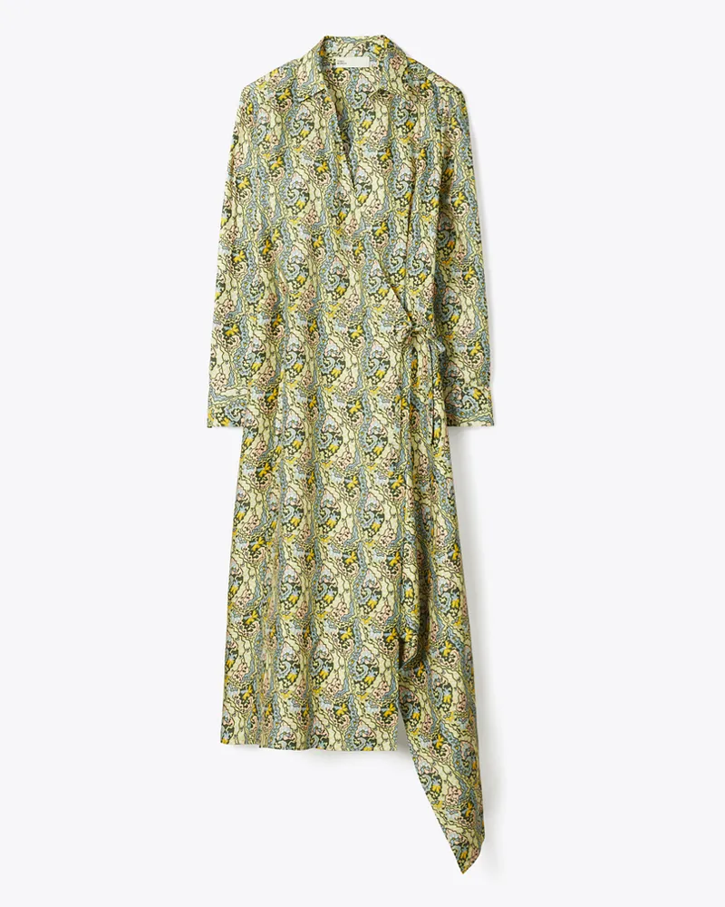 Tory Burch Damen Wickelkleid aus Seide Blue