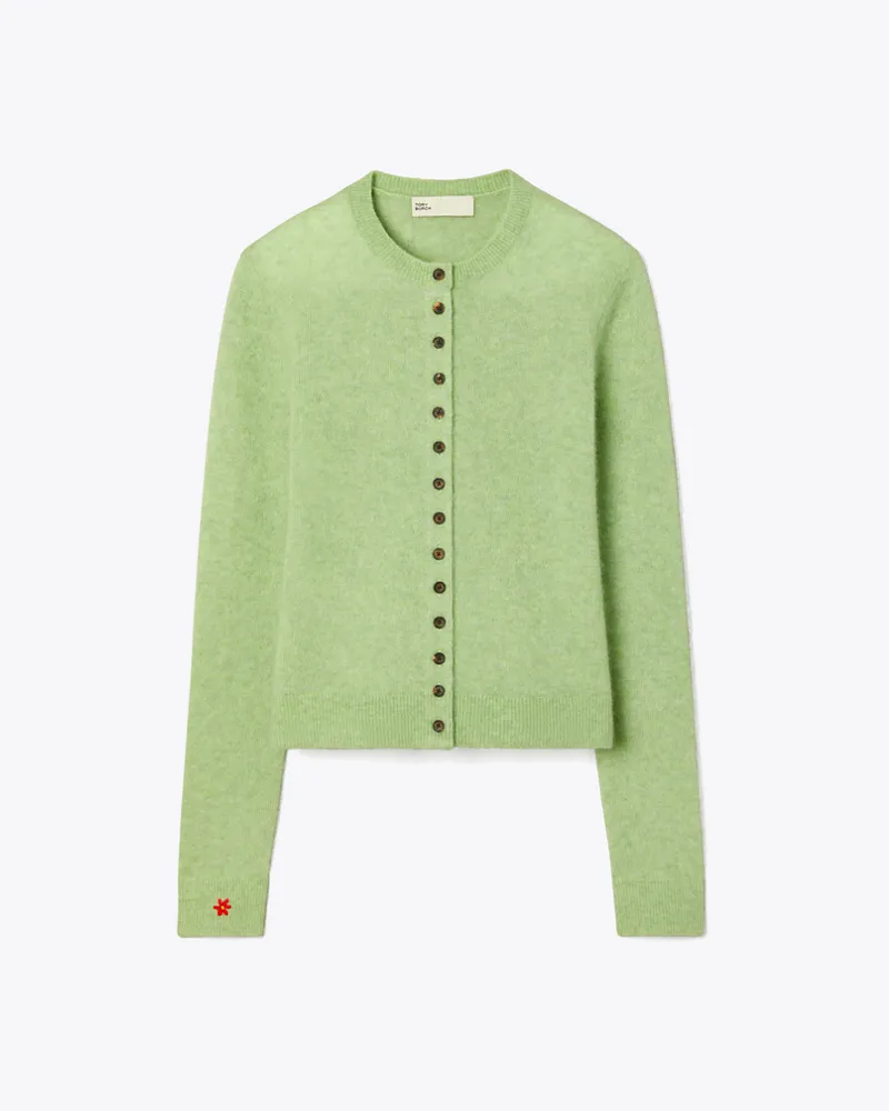 Tory Burch Damen Cardigan aus Kaschmir und Seide Jade