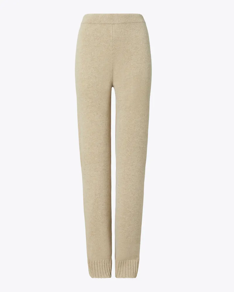 Tory Burch Damen Legere Hose aus Wolle Oatmeal