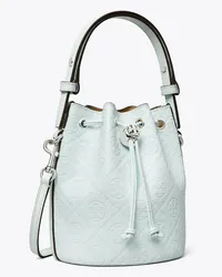 Tory Burch T Monogram Leather Mini Bucket Bag Ice