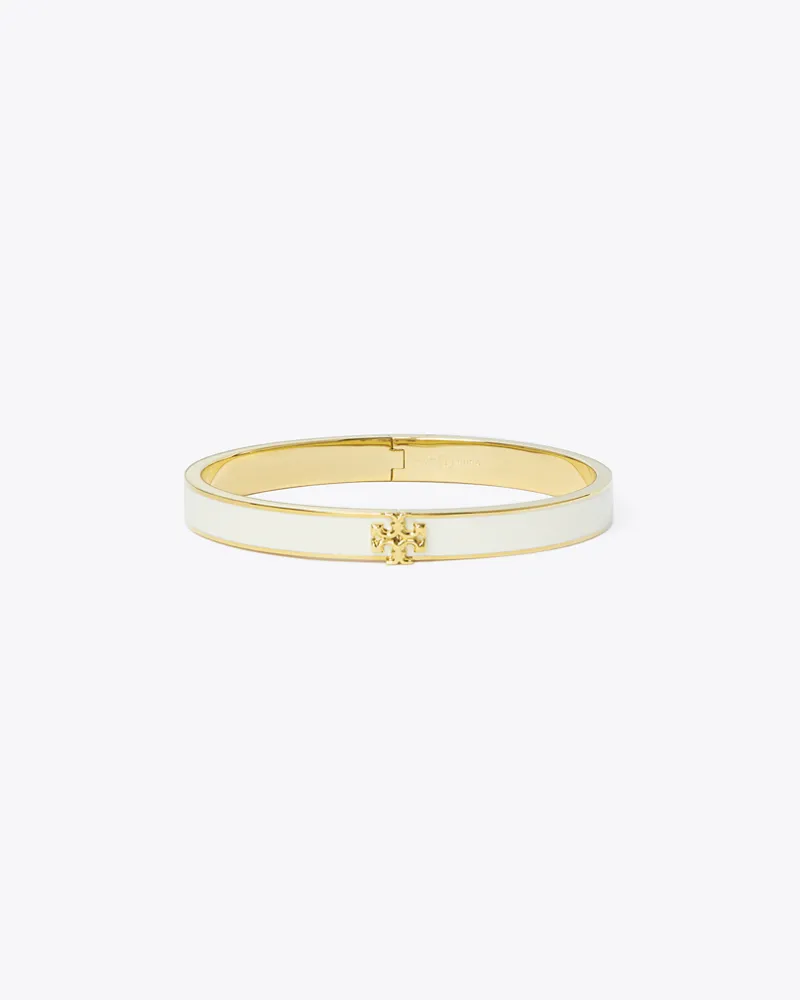 Tory Burch Damen 7 mm breites Kira Armband mit Emaille in Gold/Weiß Tory