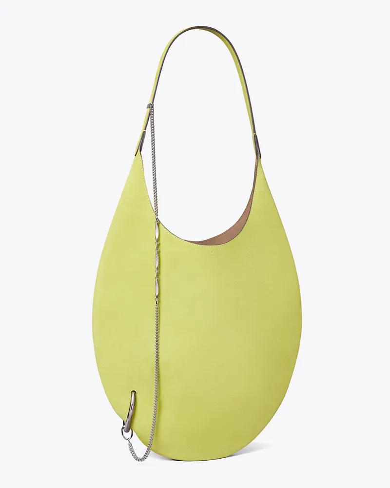 Tory Burch Damen Weiche Wildledertasche mit Piercingdetail Citrus