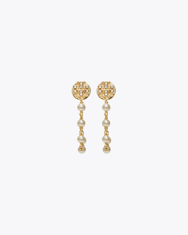 Tory Burch Damen Moondance Pearl and Chain Earrings Tory