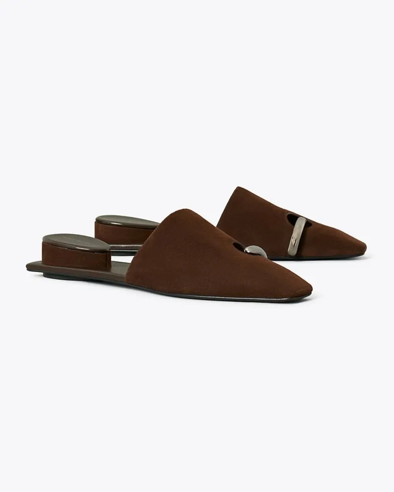 Tory Burch Damen Pantolette mit Piercingdetail Dark