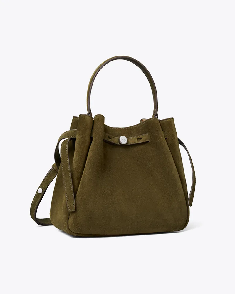 Tory Burch Damen Romy Bucket Bag aus Wildleder Leccio