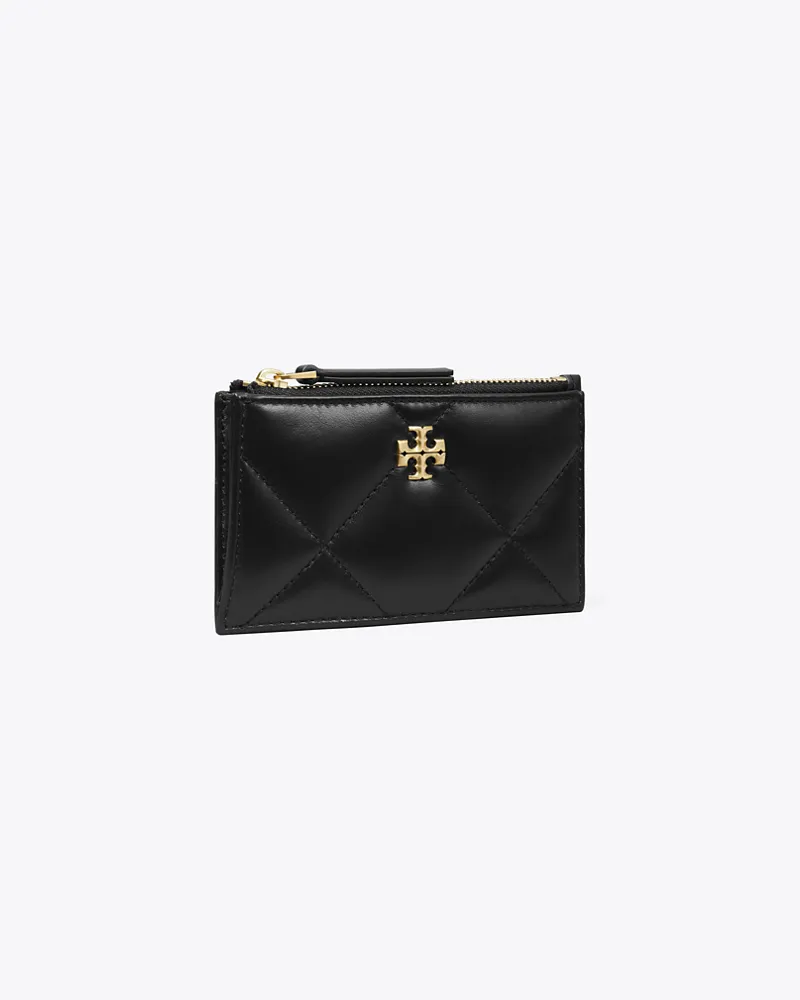 Tory Burch Damen Kira Kartenetui mit Rautensteppung und Reißverschluss Black